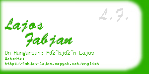 lajos fabjan business card